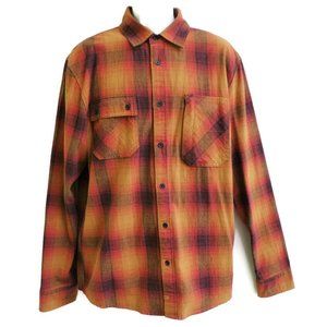 ThirtyTwo Snowboarding Flannel Mens Shirt Water Repel Tech Yam Dyed Zip Pocket L